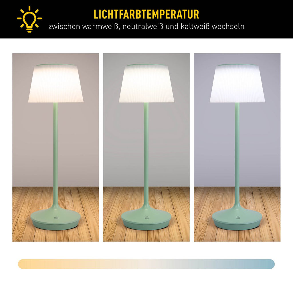 Lampe de batterie solaire "Emmi"  - Menthe et blanc