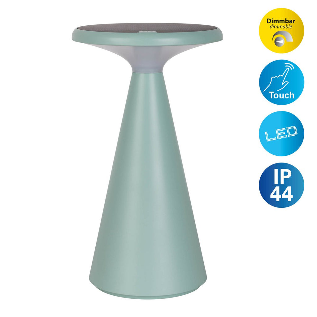 Lampe de table de batterie solaire légère PALU - Vert pour Extérieur et Intérieur