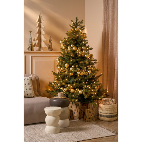 Sapin de Noël Artificiel Clive avec éclairage LED - H215 x Ø142 cm - Vert