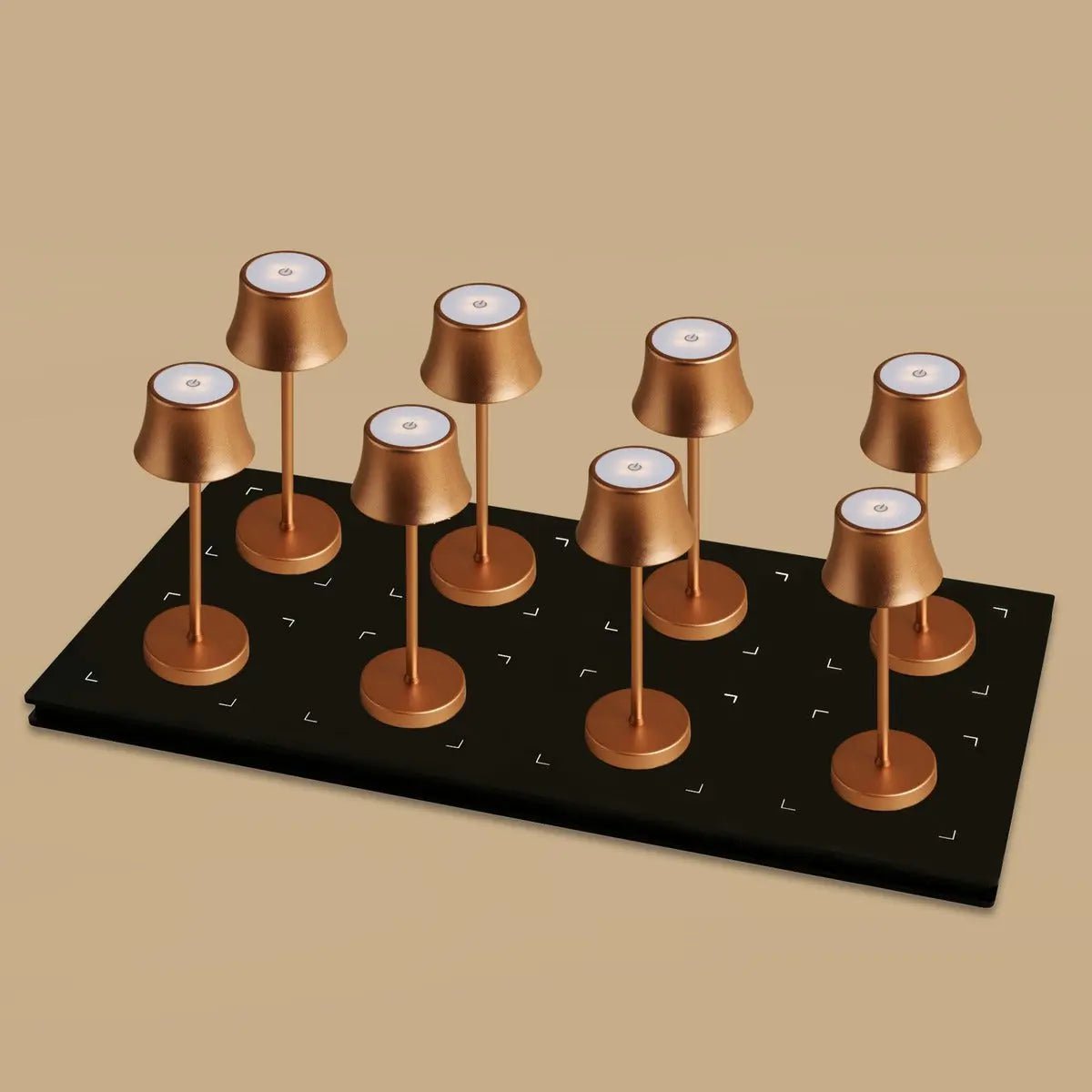 8× de Pijp Mini Cuivre — Pack lampes rechargeables hôtel Tavellio