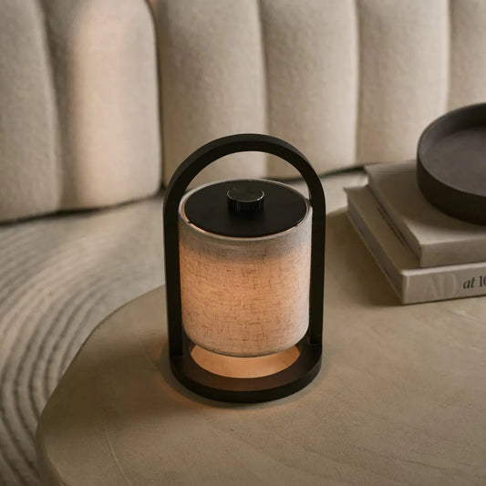 Lampe en bois sans fil River Black – rechargeable et variable