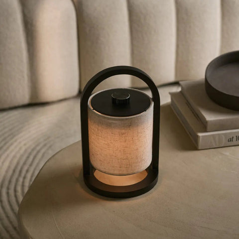Lampe en bois sans fil River Black – rechargeable et variable