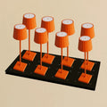Combi set professionnel - 8 x wouter fleurs de table de table rechargeable orange et 1 x station de charge sans fil avec...