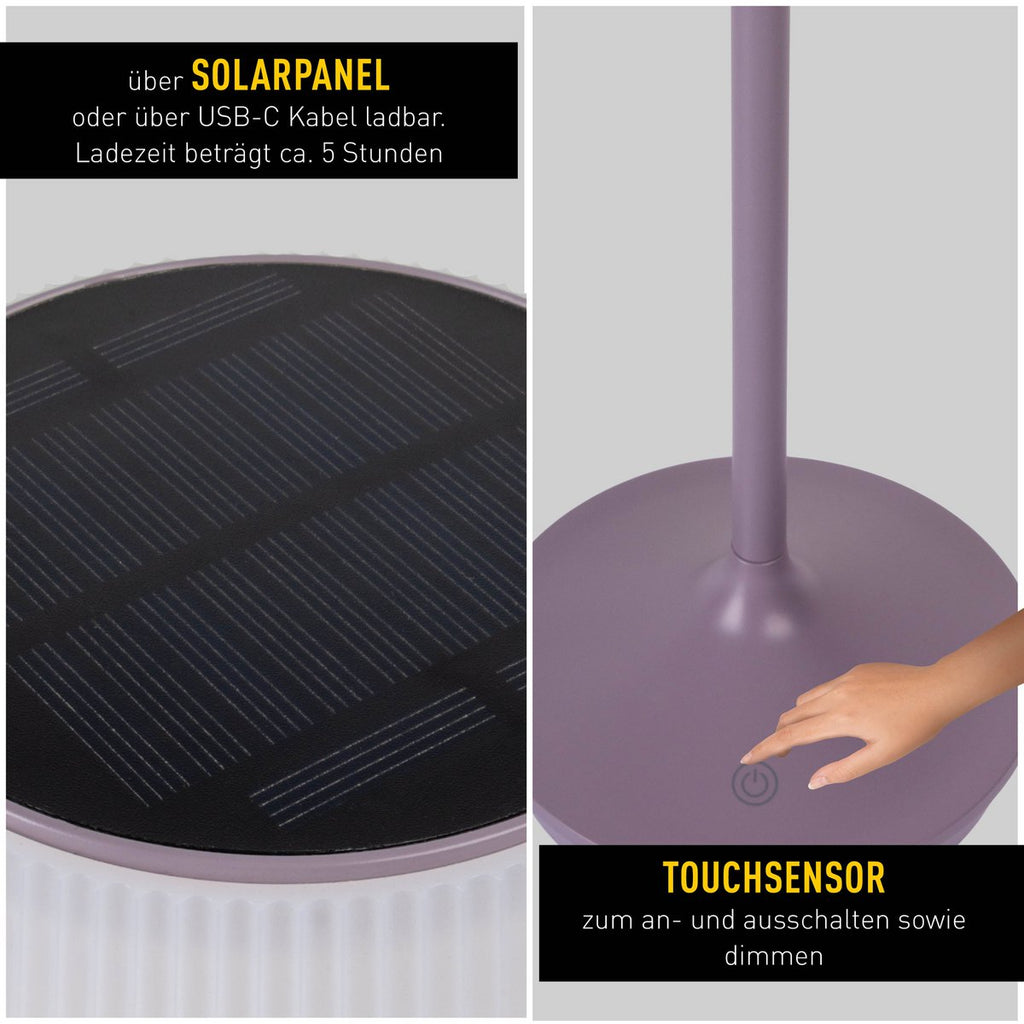 Lampe de batterie solaire "Emmi"  - Violet et blanc