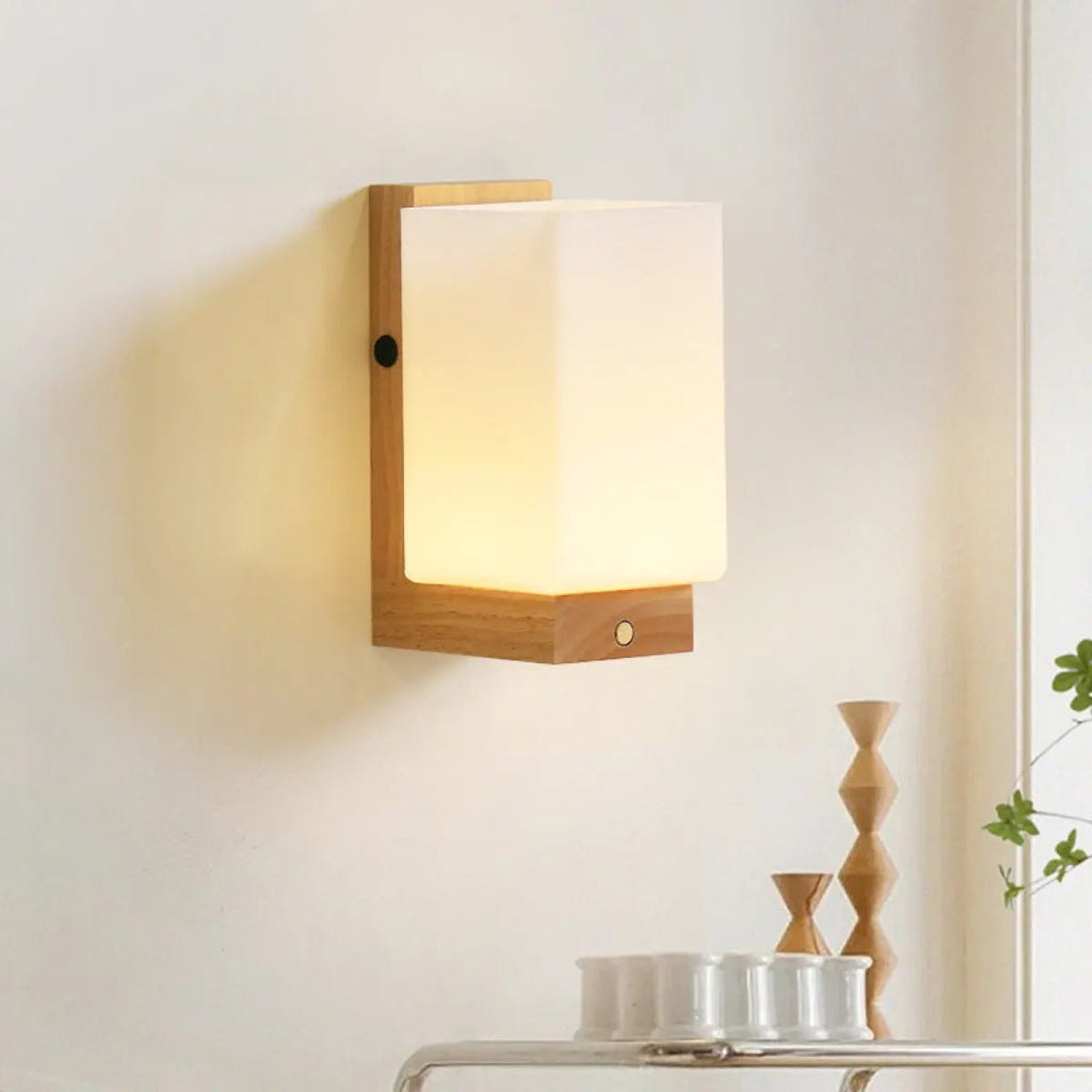 Bowie Light Brown Lampe murale en bois rechargeable - Éclairage sans fil, dimmable et élégant