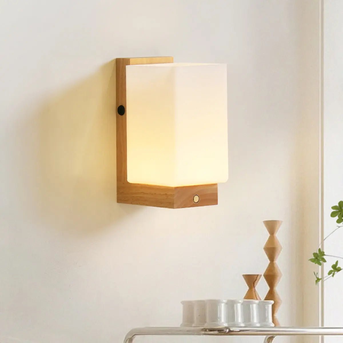 Bowie Light Brown Lampe murale en bois rechargeable - Éclairage sans fil, dimmable et élégant