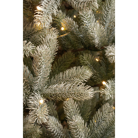 Sapin de Noël Artificiel Nagoya avec éclairage LED Blanc Chaud - H180 x Ø108 cm - Vert Givré