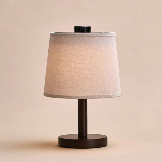 Lampe en bois marron foncé Rover – Abat-jour rechargeable, sans fil et à intensité variable