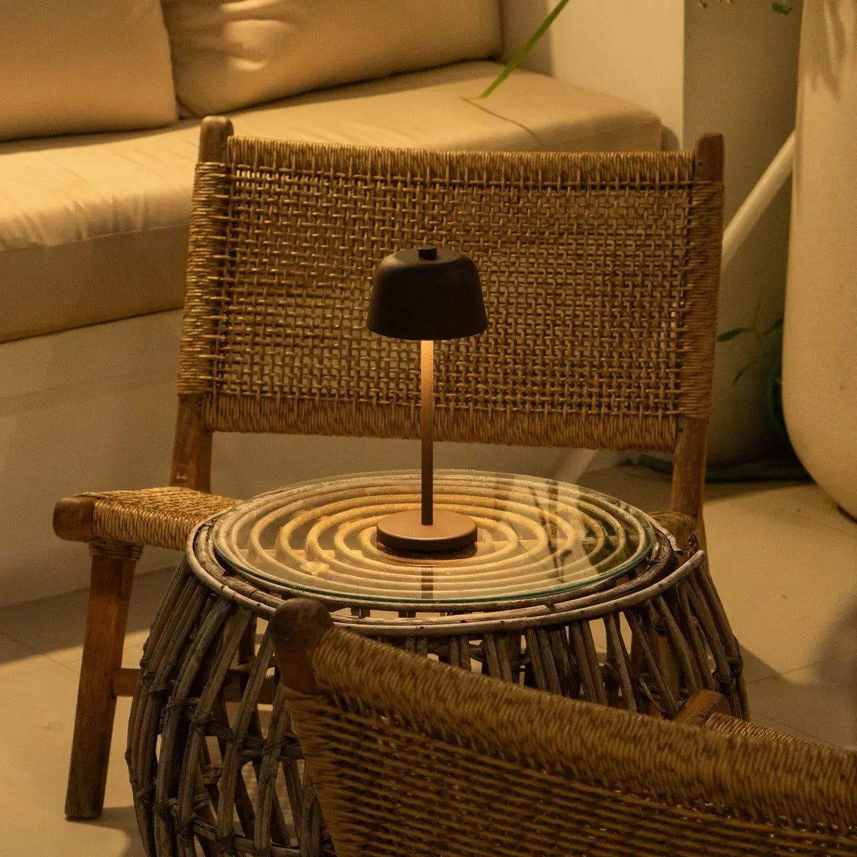 Lampe de table rechargeable Anton Moka Marron | Éclairage élégant et sans fil