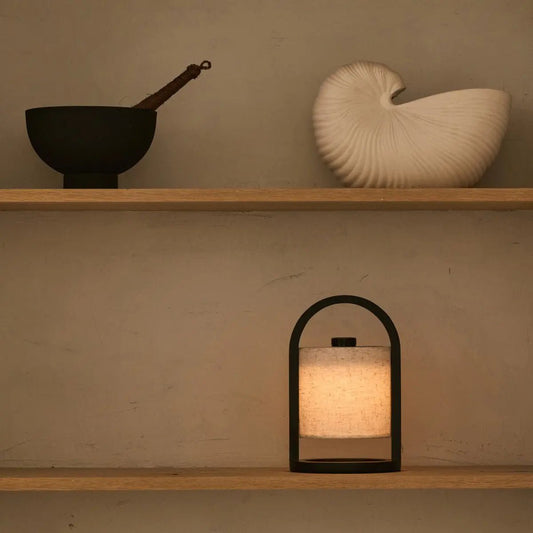 Lampe en bois sans fil River marron foncé – rechargeable et variable