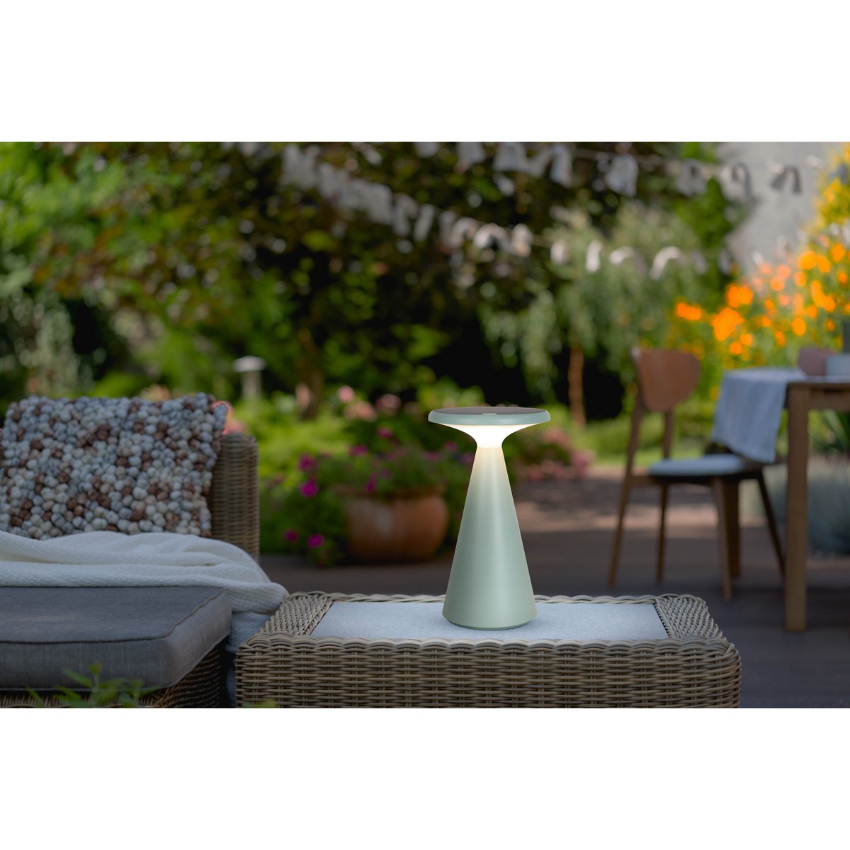 Lampe de table de batterie solaire légère PALU - Vert pour Extérieur et Intérieur