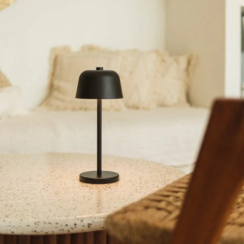 Lampe de table rechargeable noire Anton | Éclairage élégant et sans fil