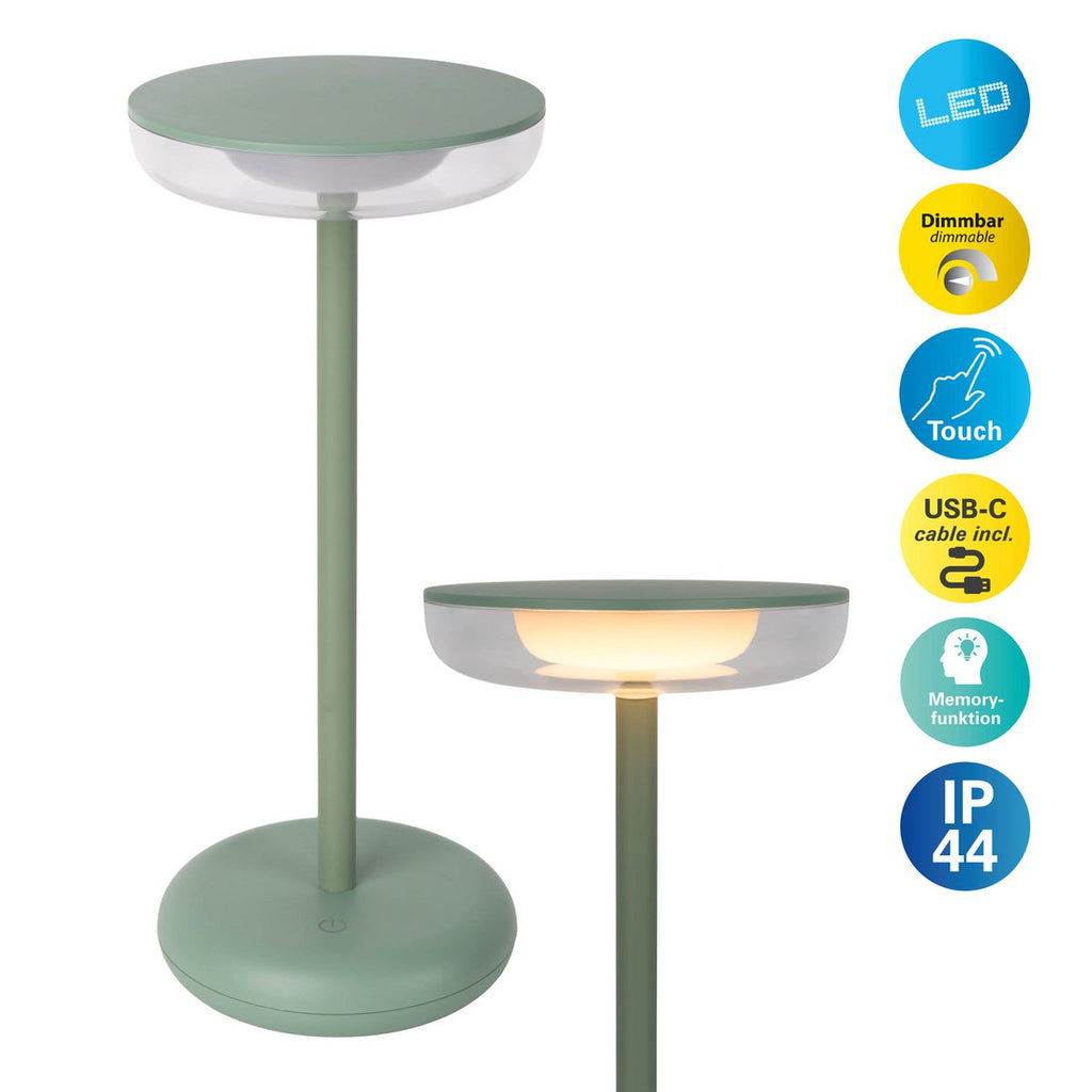 Lampe de table à batterie « PASI » - Vert menthe