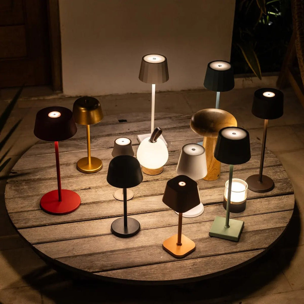 8× Sarphati Mini Gold — Pack lampes rechargeables hôtel Tavellio