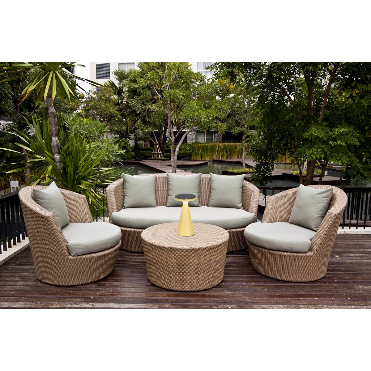 Lampe de table de batterie solaire légère PALU - Jaune pour Extérieur et Intérieur