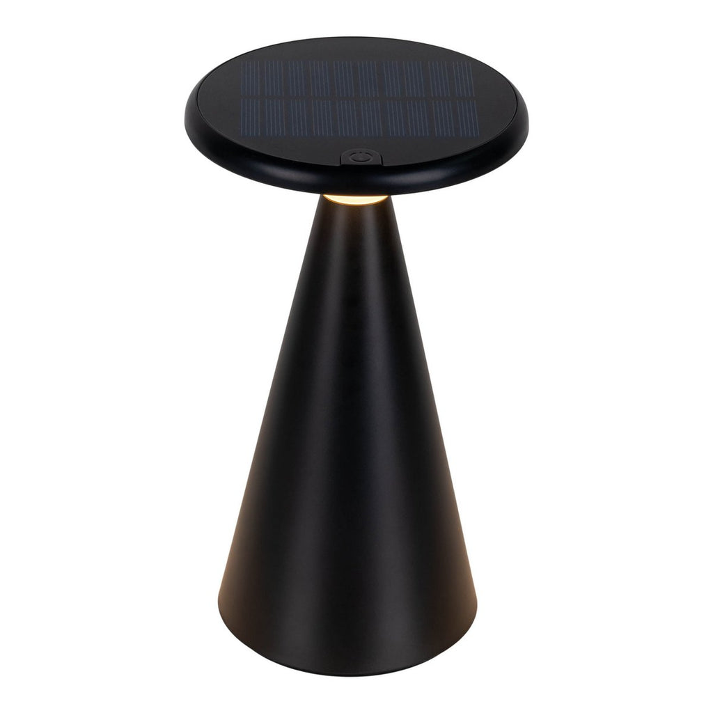 Lampe de table de batterie solaire légère PALU - Noir pour Extérieur et Intérieur