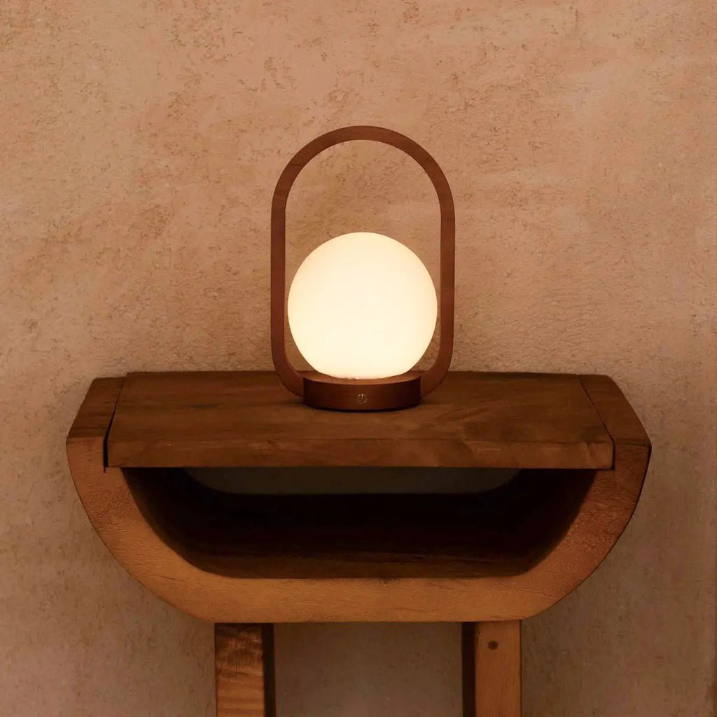 Lampe sans fil en bois marron Skye | Rechargeable et variable