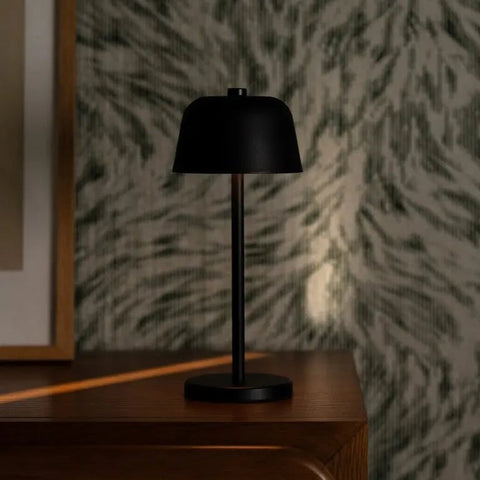 Lampe de table rechargeable noire Anton | Éclairage élégant et sans fil
