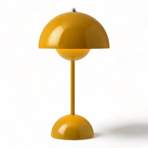 Lampe de table originale jaune, grise, et noir. Lampe de chevet en