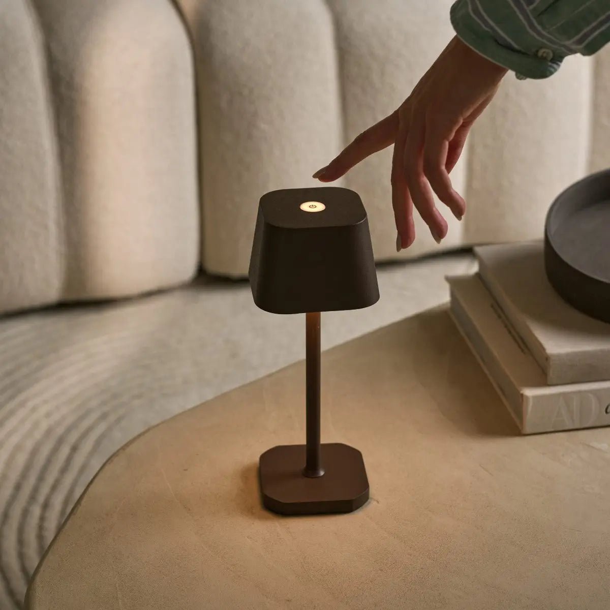 Lampe de table rechargeable Ava Mocha Marron | Sans fil et à intensité variable