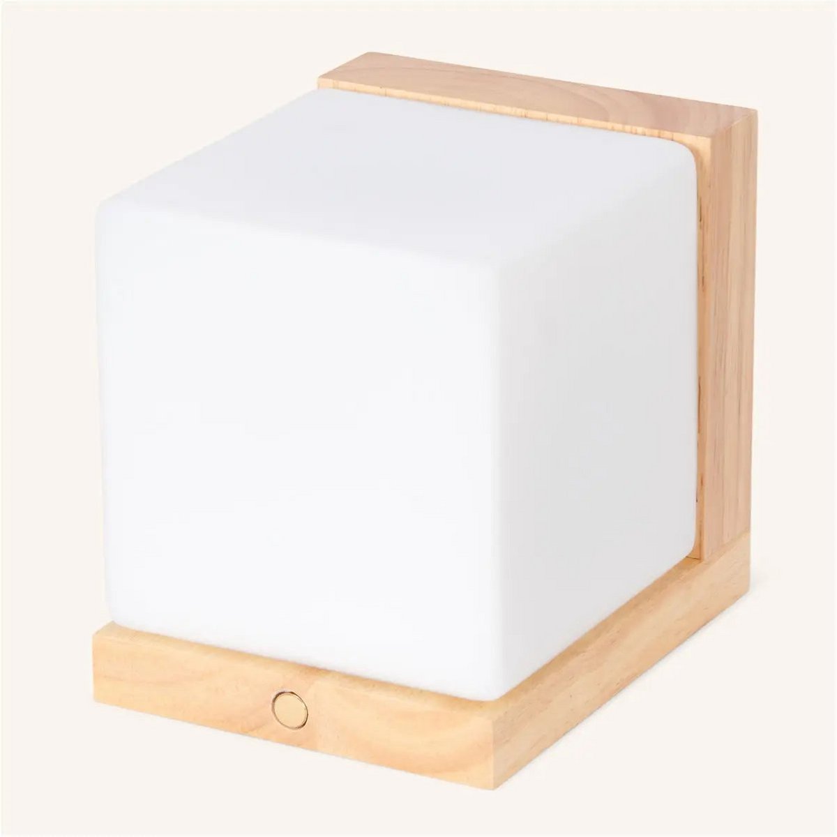 Lizzy Brown carré Rechargeable Lampe murale en bois - Éclairage sans fil, dimmable et élégant