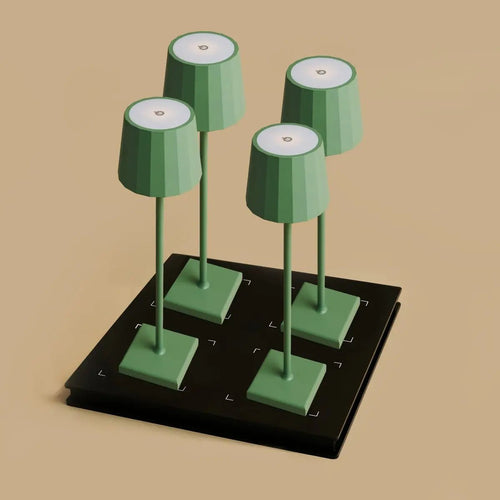 Combi Set Professional - 4 X Wouter Sage Green Rechargeable Table Lampes et 1 X Amstel Wireless Station Wireless avec...