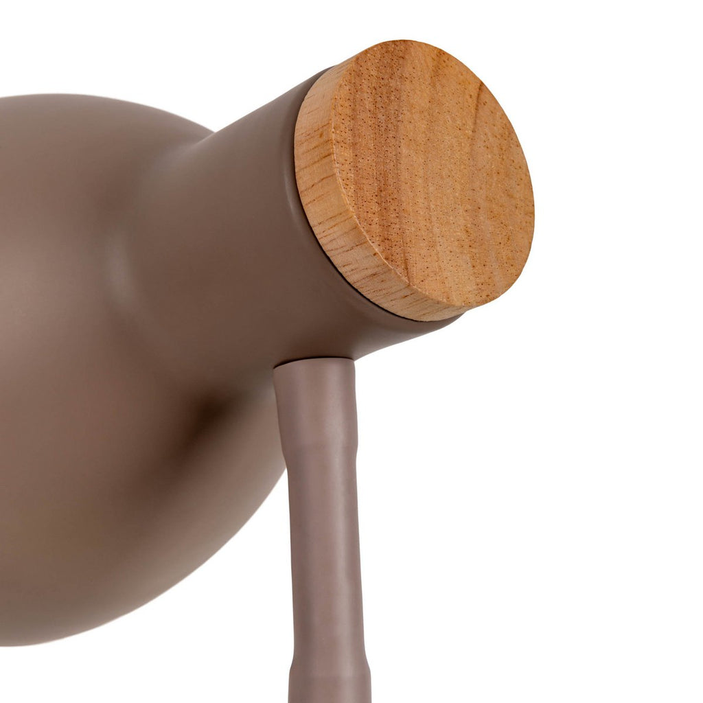 Lampe de bureau "Marie" en métal et en bois, E14, marron, 36,5 cm de haut