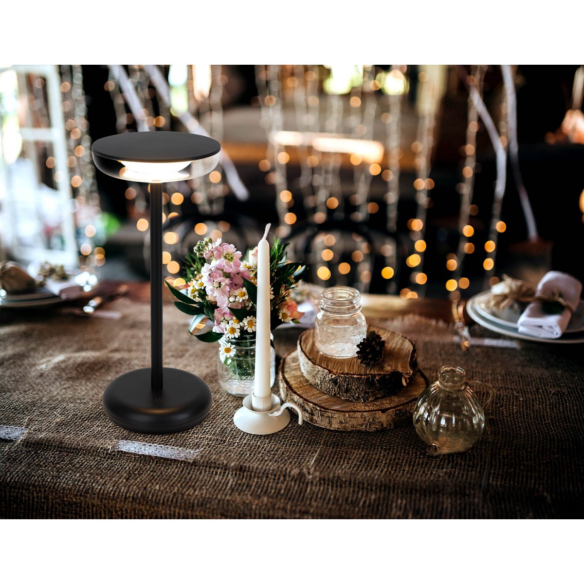 Lampe de table à batterie « PASI » - Noir