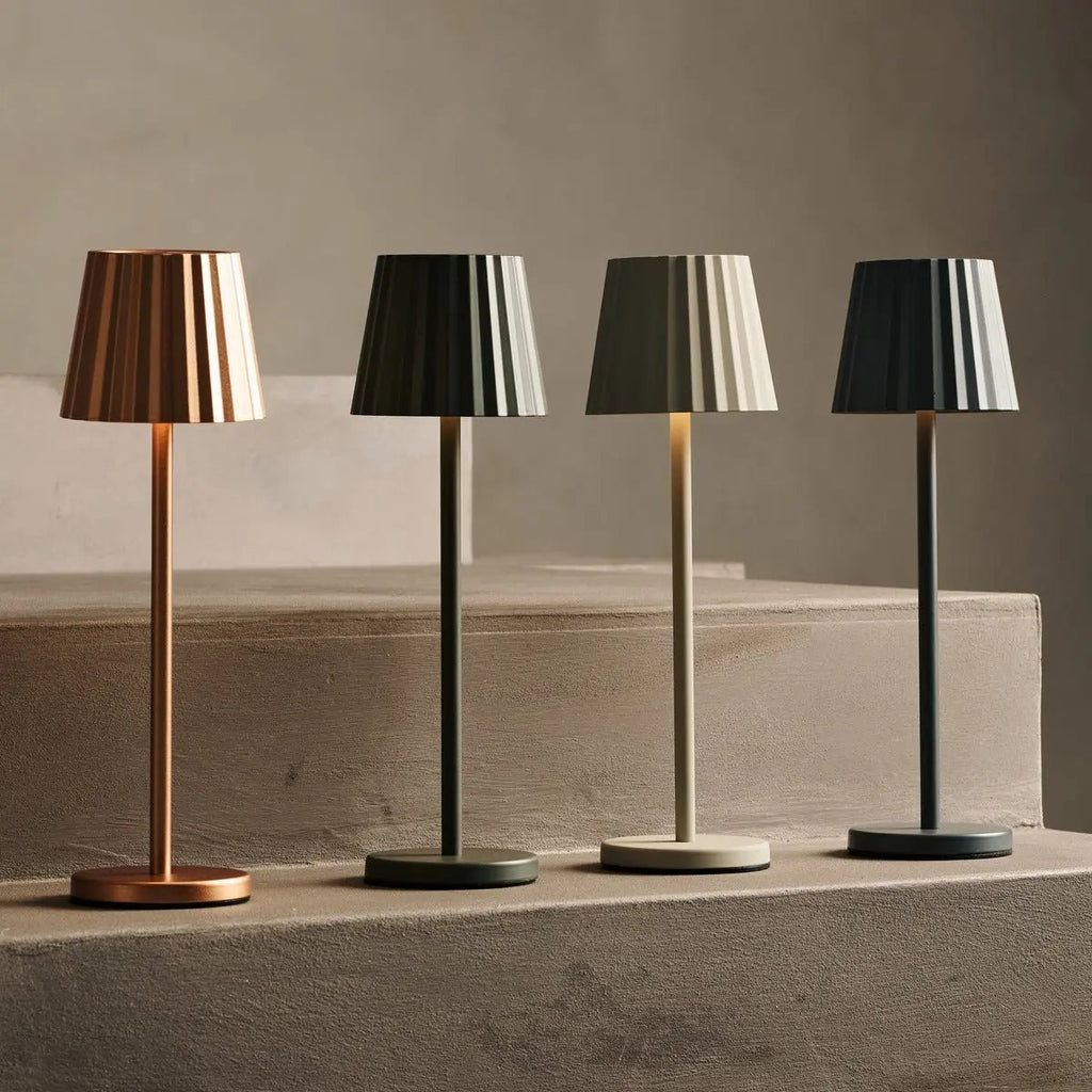 8× Maya Cuivre — Pack lampes rechargeables hôtel Tavellio