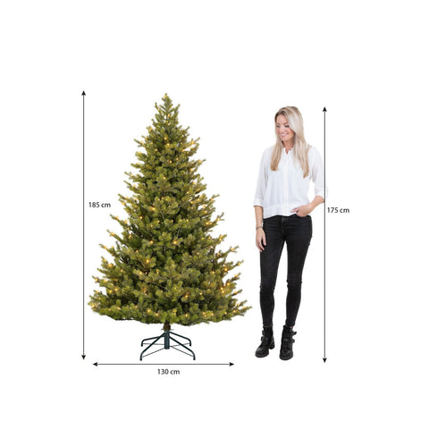 Sapin de Noël Artificiel Clive avec éclairage LED - H185 x Ø130 cm - Vert