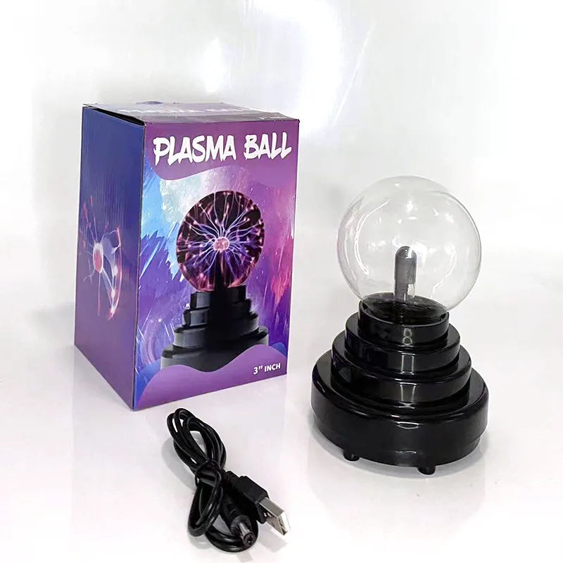 Touch Sensor Night Light USB Originality Magic Desk Light Children's Gift Party Bedroom Decor Glass Plasma Ball Lamp.