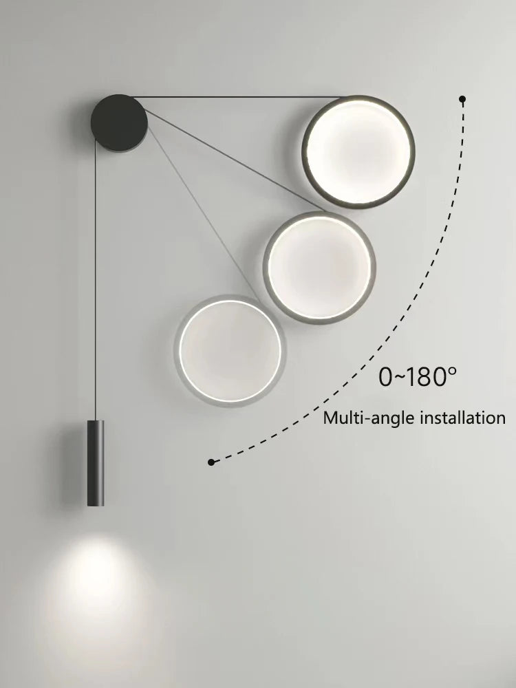 Nordic Led Wall Light Stair Aisle Creative Circle Sconce Modern Home Room Decor Lighting bedside Wall lamps.