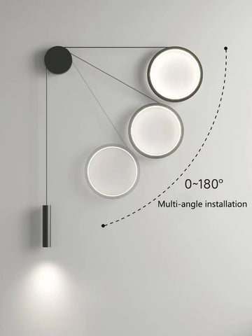 Nordic Led Wall Light Stair Aisle Creative Circle Sconce Modern Home Room Decor Lighting bedside Wall lamps.