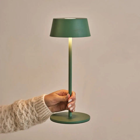 Lampe de table rechargeable verte Hugo Sage - Élégante, à intensité variable et sans fil