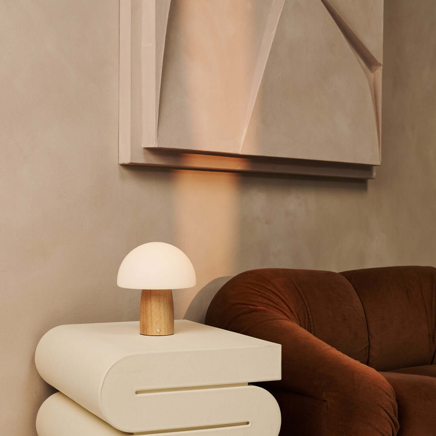 MIA Brown Light Elemy Table Lampe de table avec gradation - bois, fonctionnel et subtil