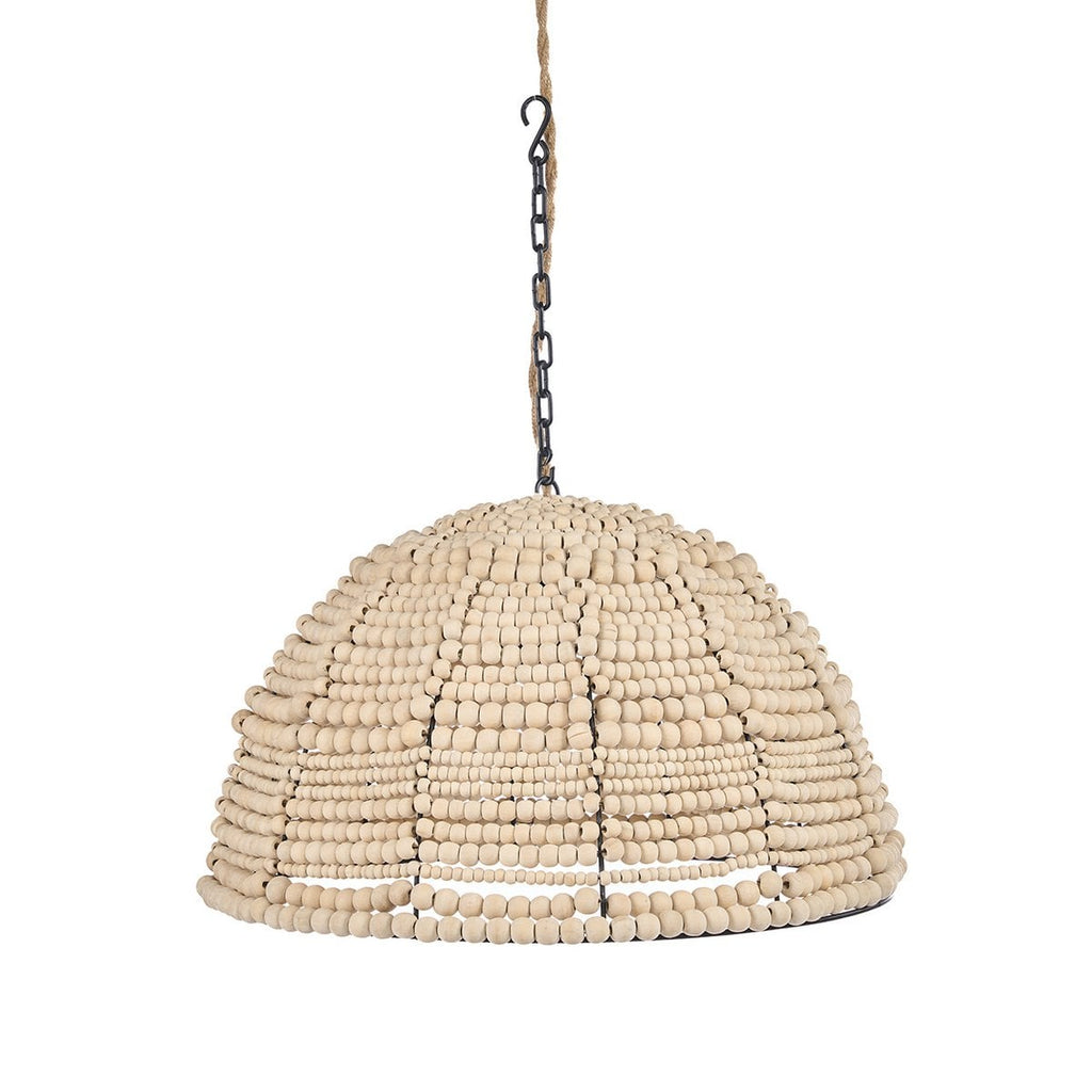 Le pendentif dôme en perles de bois - Naturel