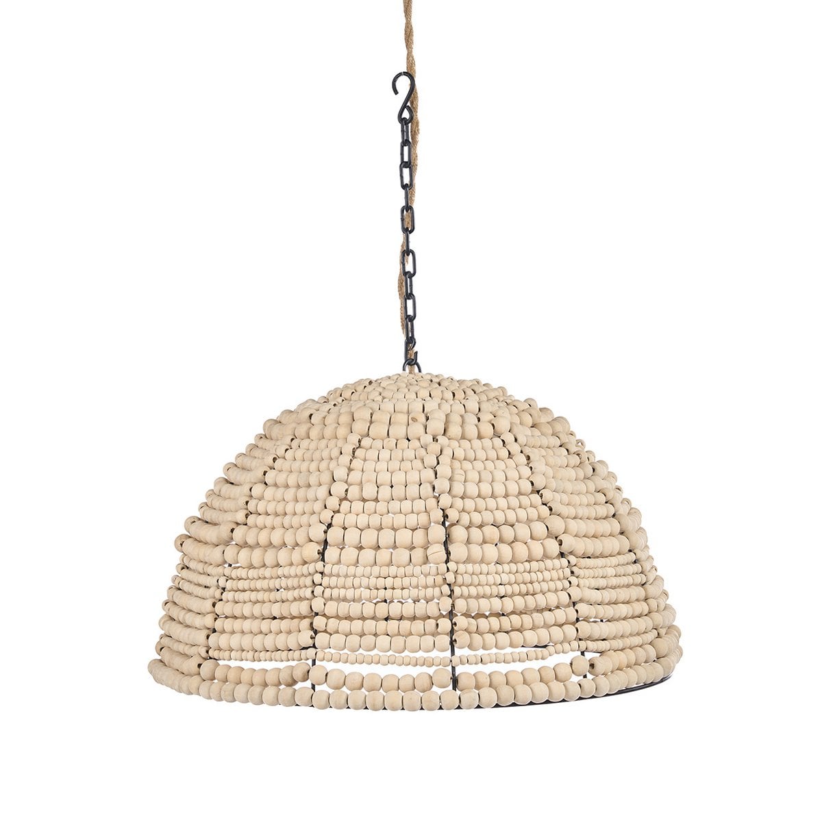 Le pendentif dôme en perles de bois - Naturel