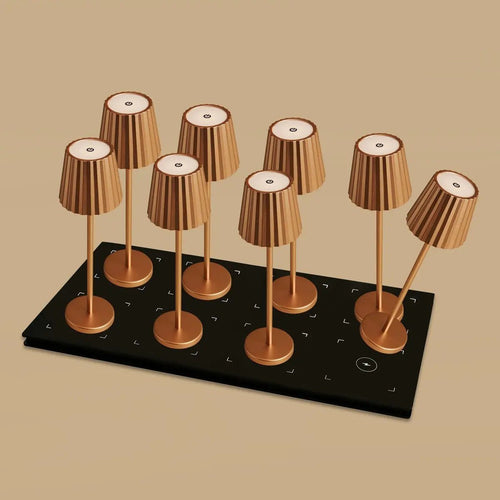 8× Maya Cuivre — Pack lampes rechargeables hôtel Tavellio