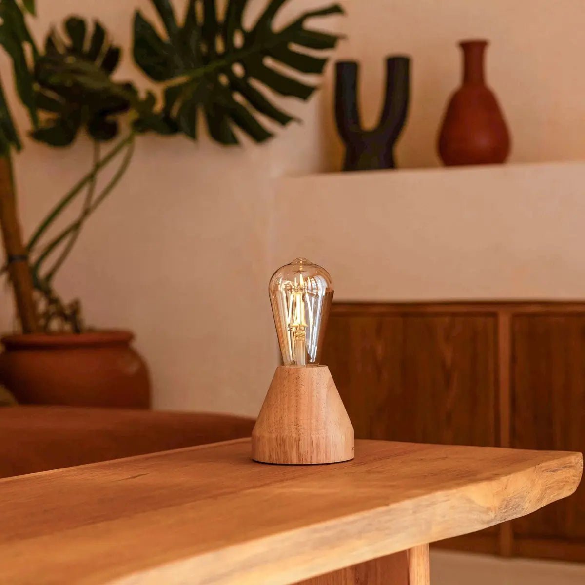 Lampe à LED à LED de recharge Light Zavi Brown - Batterie de 60 heures sans fil.