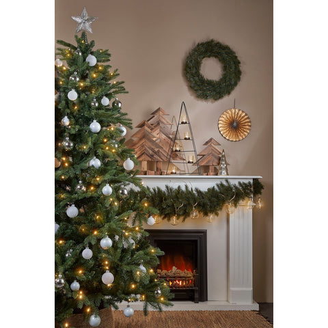 Sapin de Noël Artificiel Brampton avec Éclairage LED - H155 x Ø107 cm - Vert