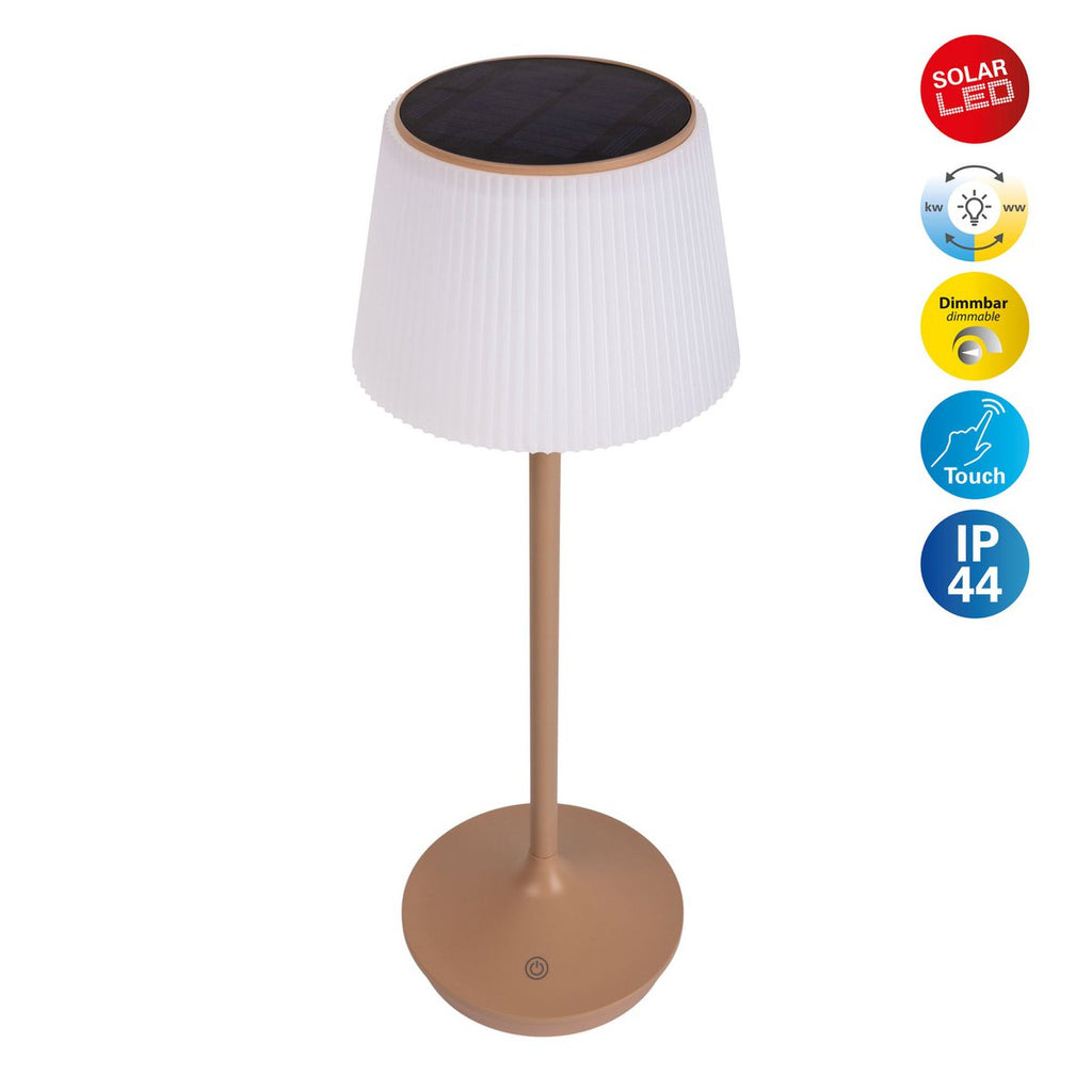 Lampe de batterie solaire "Emmi" - Marron et blanc