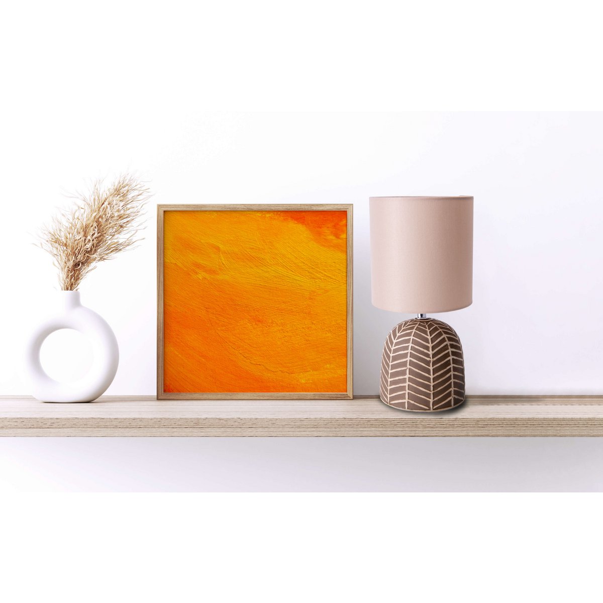 Lampe de table en céramique "folio" marron