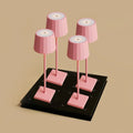 4× Wouter Flamingo Rose — Pack lampes rechargeables hôtel Tavellio