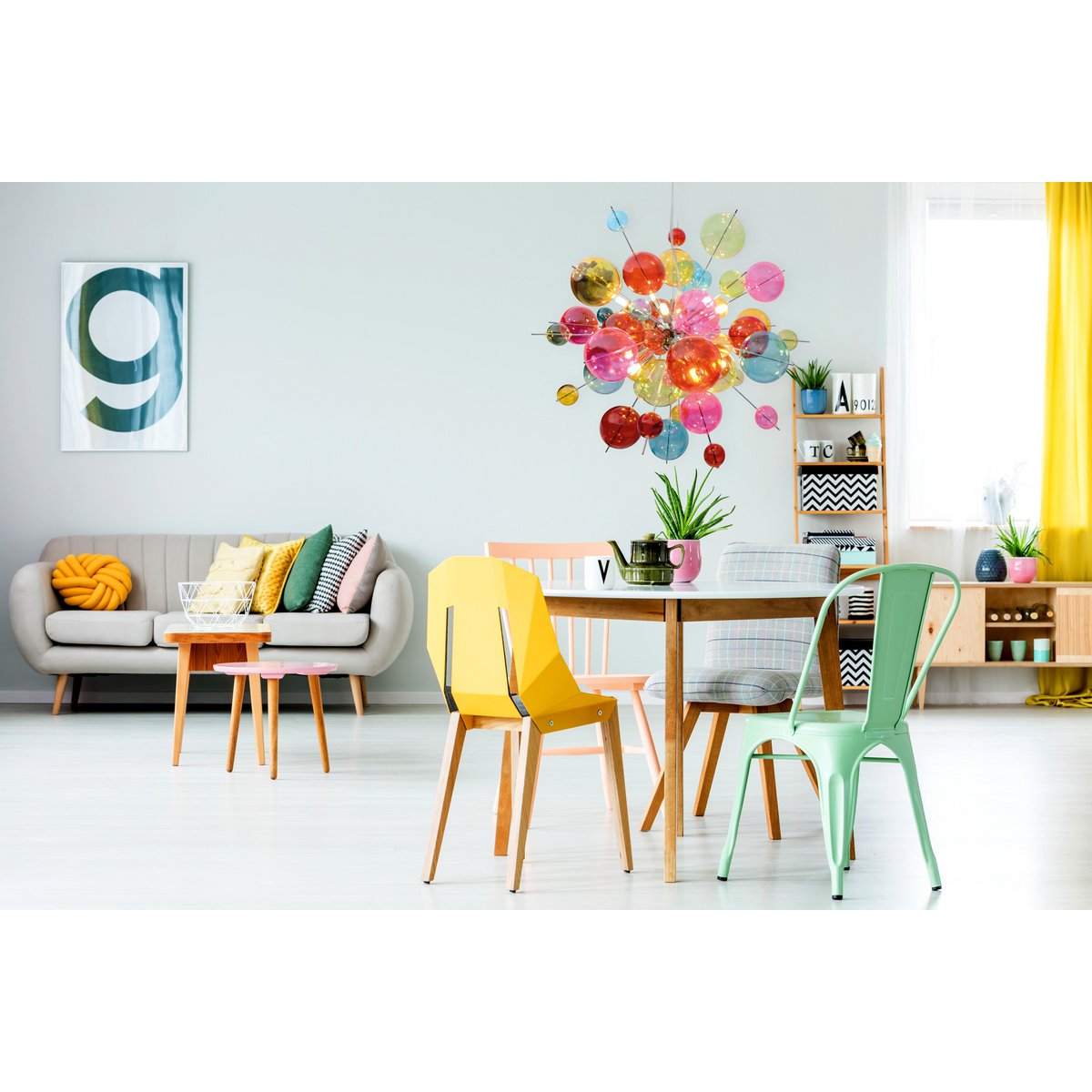 La lampe suspendu "EXPLOSION" colorée