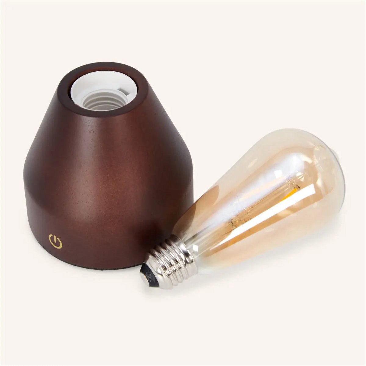 Lampe de table LED rechargeable marron foncé "Zavi" – Sans fil, à intensité variable, batterie de 80 heures