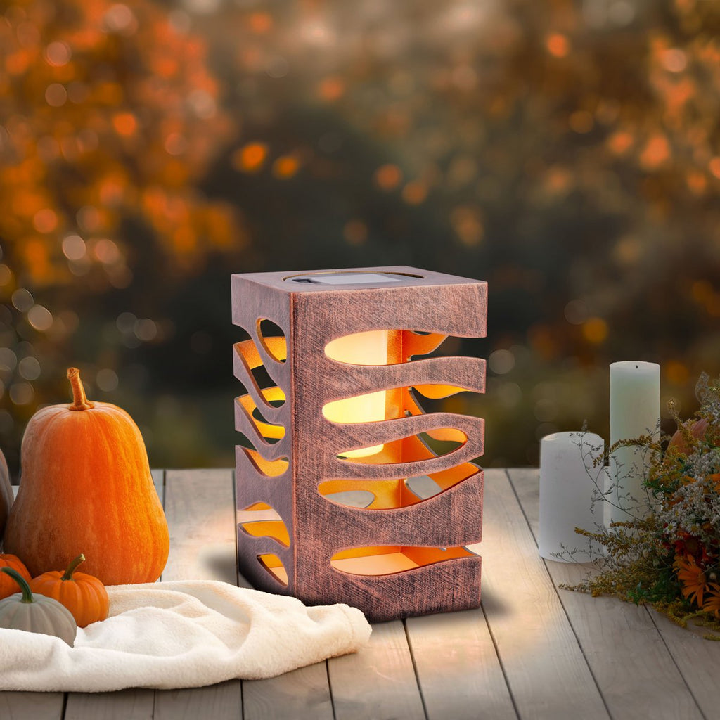 Décoration LED Lumière solaire "Hilda", 12,3 x 12,3 cm, 20 cm de haut, en plastique de haute qualité, à l'intérieur en...
