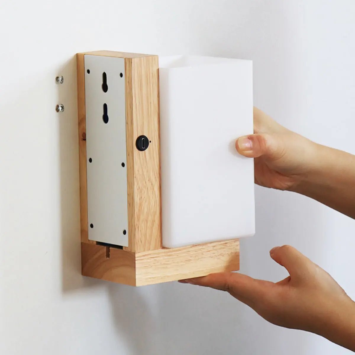 Bowie Light Brown Lampe murale en bois rechargeable - Éclairage sans fil, dimmable et élégant