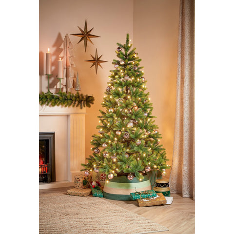 Sapin de Noël Artificiel Nagoya avec éclairage LED Blanc Chaud - H240 x Ø138 cm - Vert