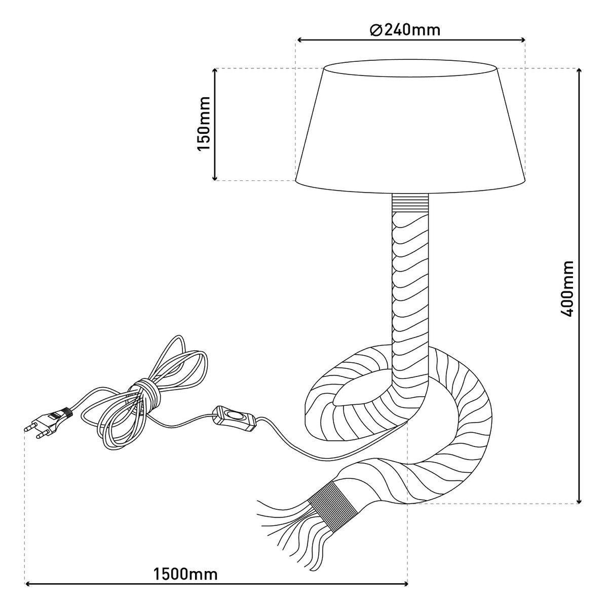 Lampe de table avec Corde