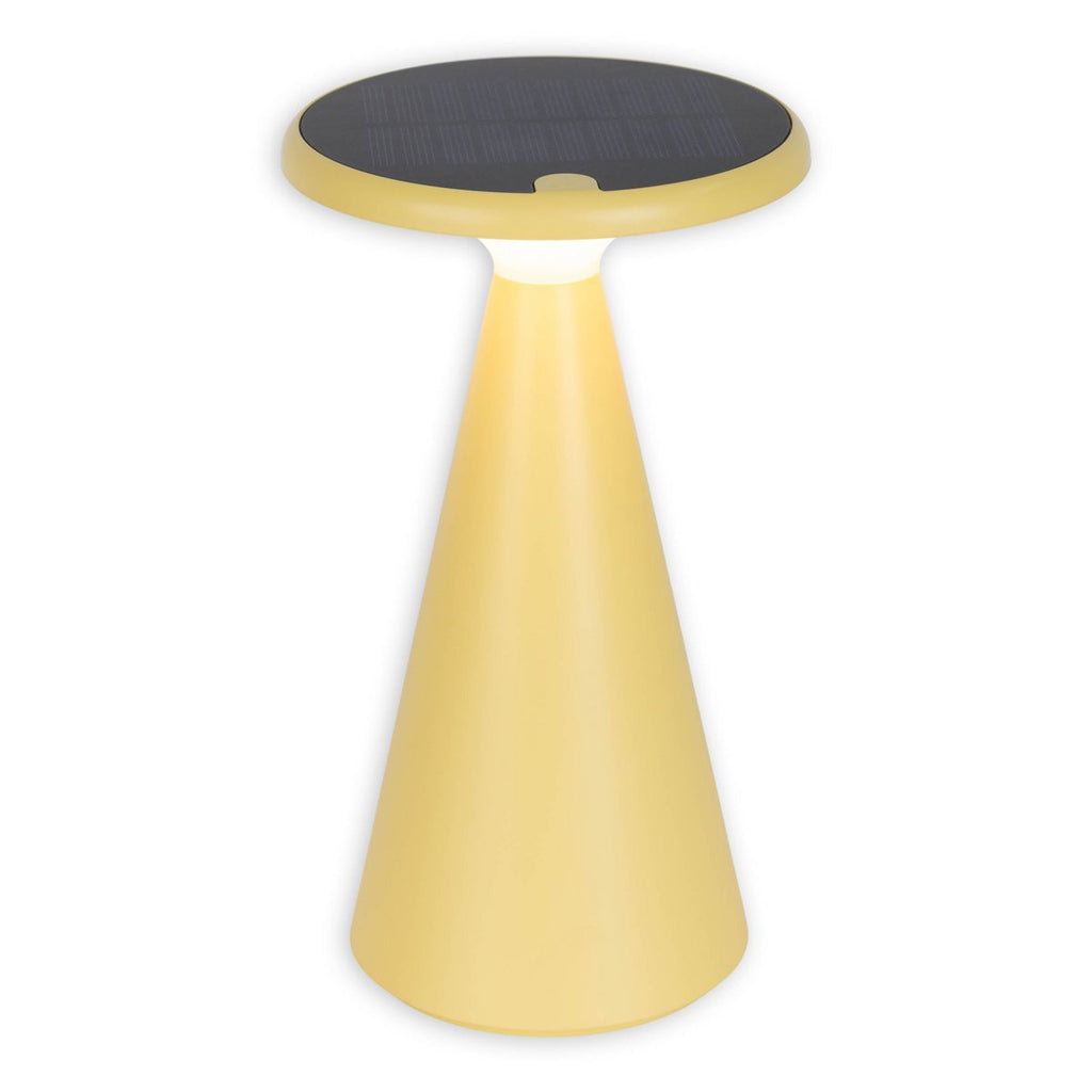 Lampe de table de batterie solaire légère PALU - Jaune pour Extérieur et Intérieur
